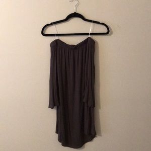 Gray strapless mini dress